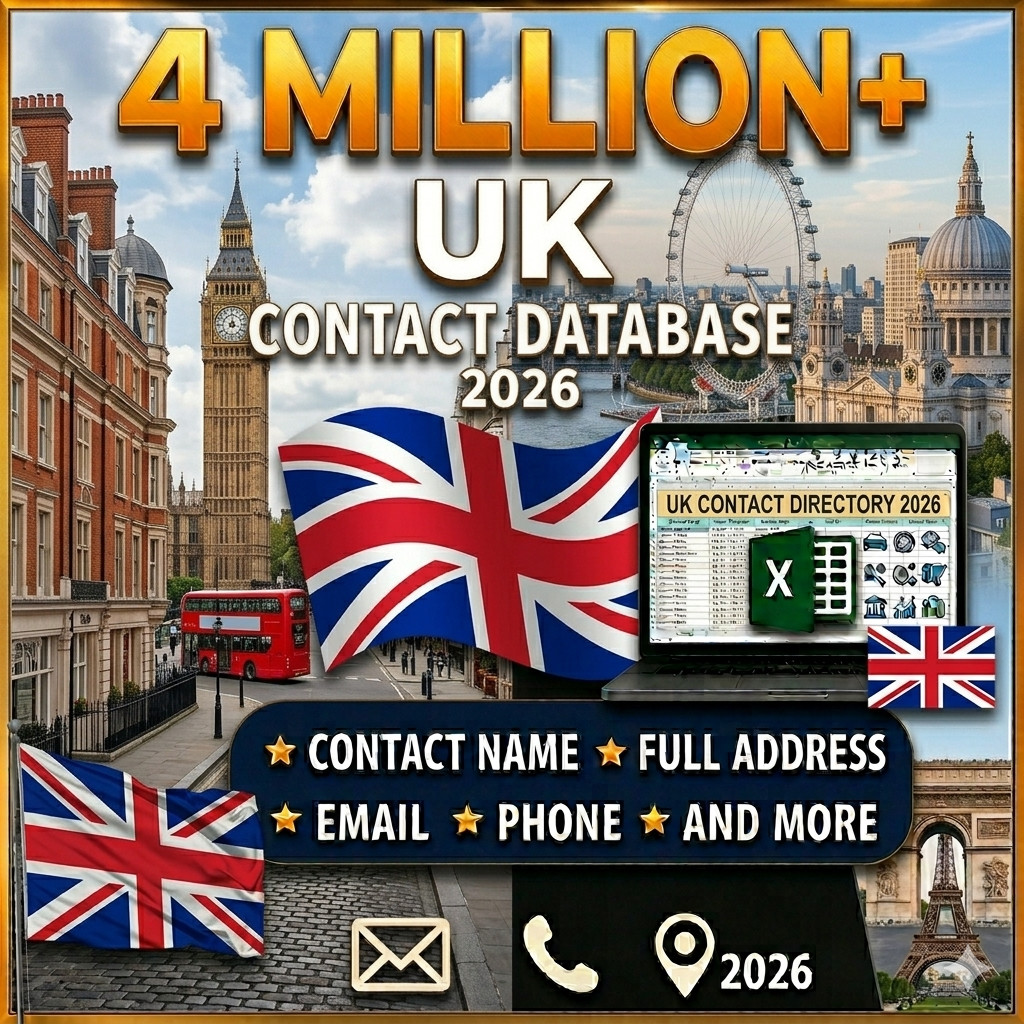 4 Million UK Busines & Customers Email Database – B2C & B2B Contact leads 2026