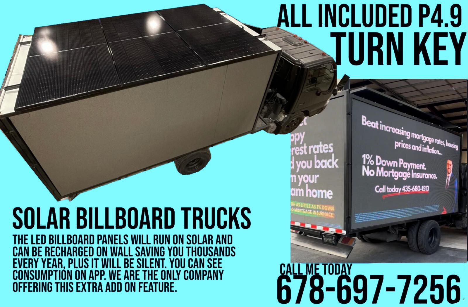 Led billboard Advertising Truck P5 All Weather Proof Turn Key(solar powered Led)