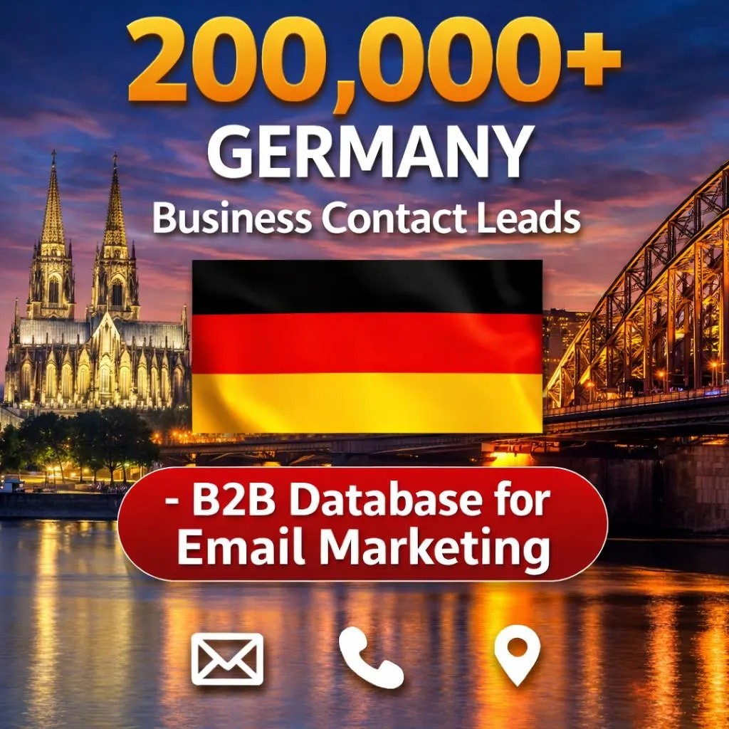 200K Germany Business database list | B2B full email contact leads (Excel CSV)