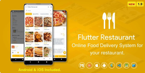 Flutter Restaurant v1.9 ( Online Food Delivery System For iOS and Android )