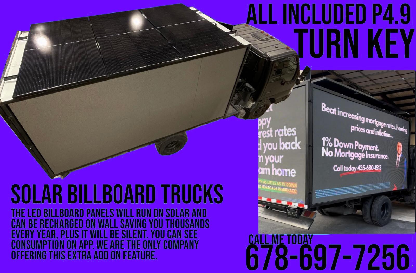 Led billboard Advertising Truck P5 All Weather Proof Turn Key(solar powered Led)