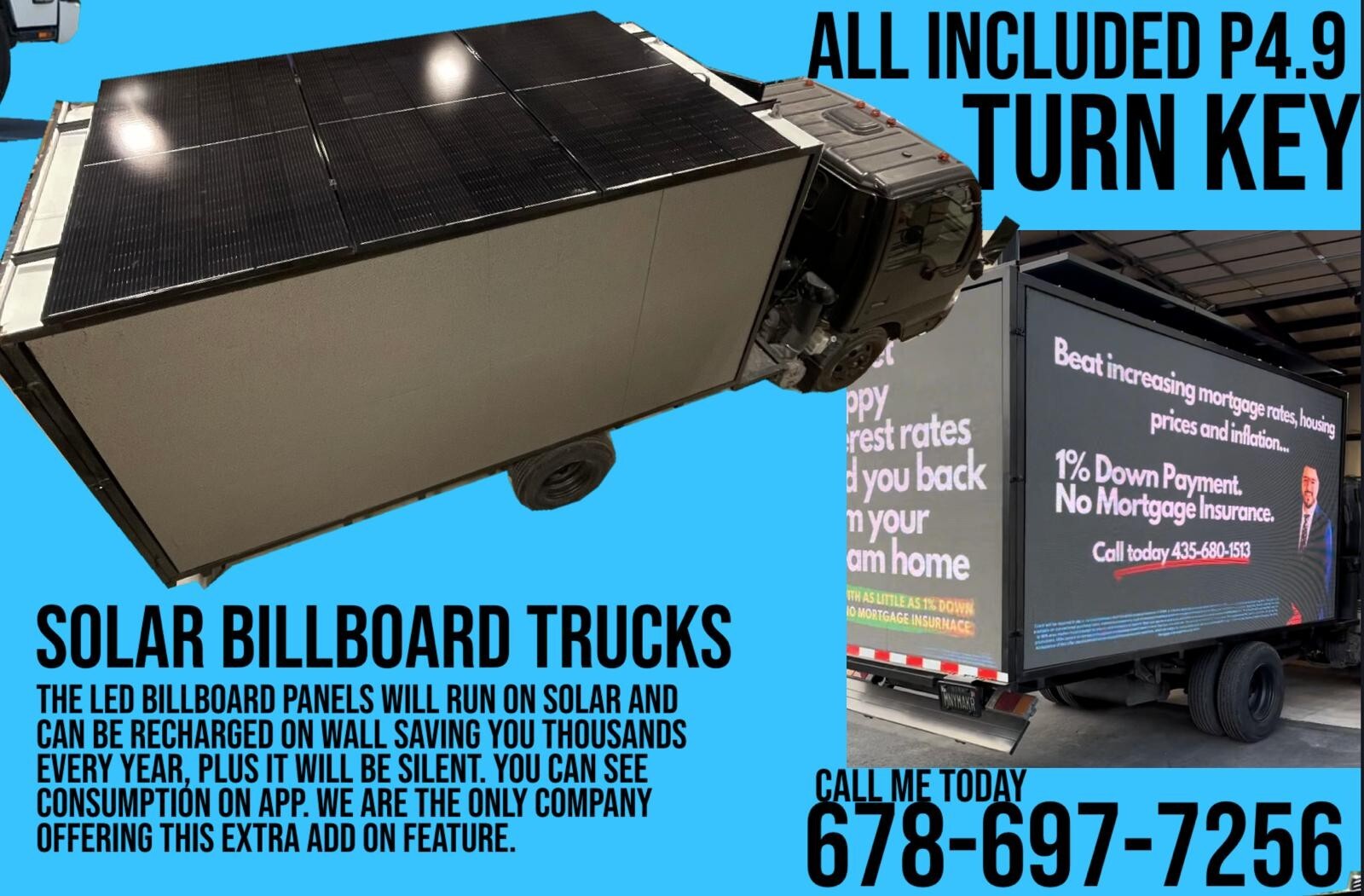 Led billboard Advertising Truck P5 All Weather Proof Turn Key(solar powered Led)