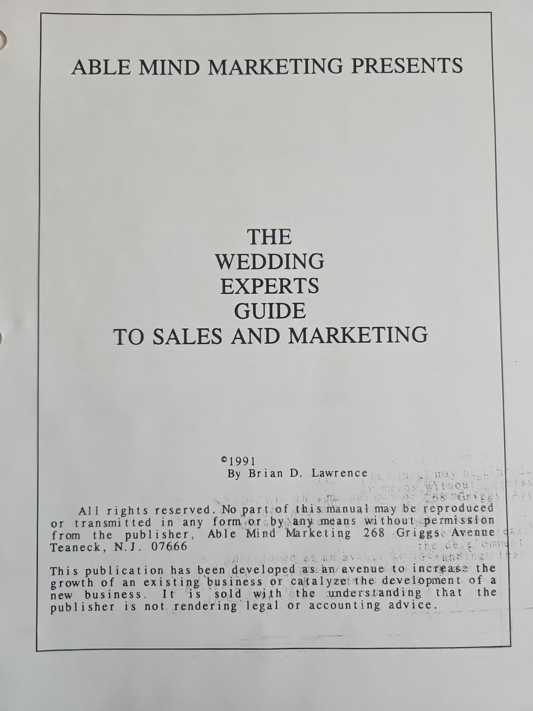 Wedding Expert’s Guide to Sales & Marketing – Brian Lawrence – Bridal Business