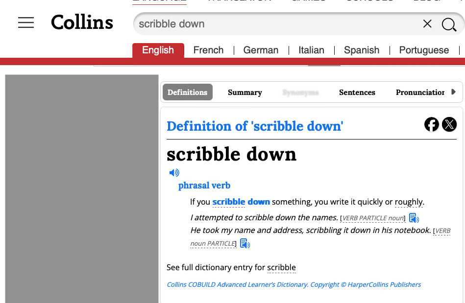 ScribbleDown .com BUSINESS DOMAIN NAME FOR SALE. Art Design AI «Dictionary Term»