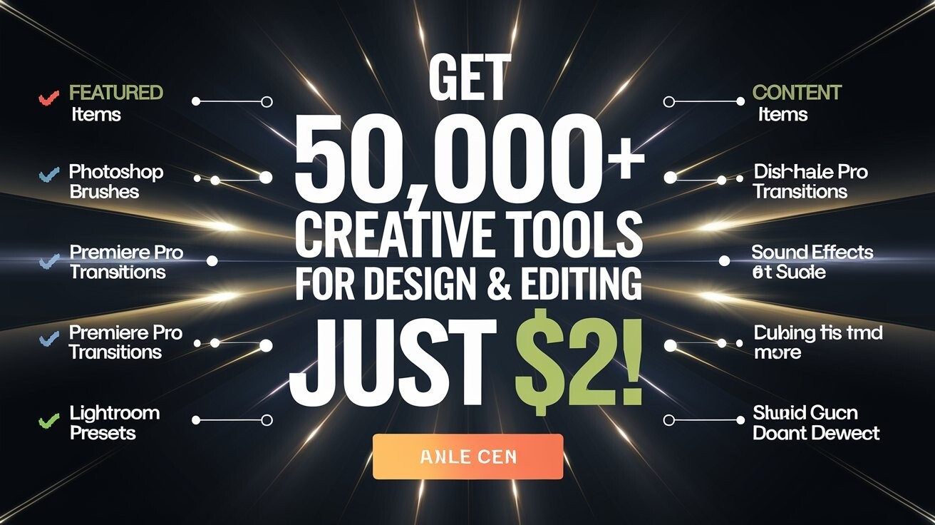 For Designers and Content Creators: 50,000+ Professional Tools for Unlimited Cre