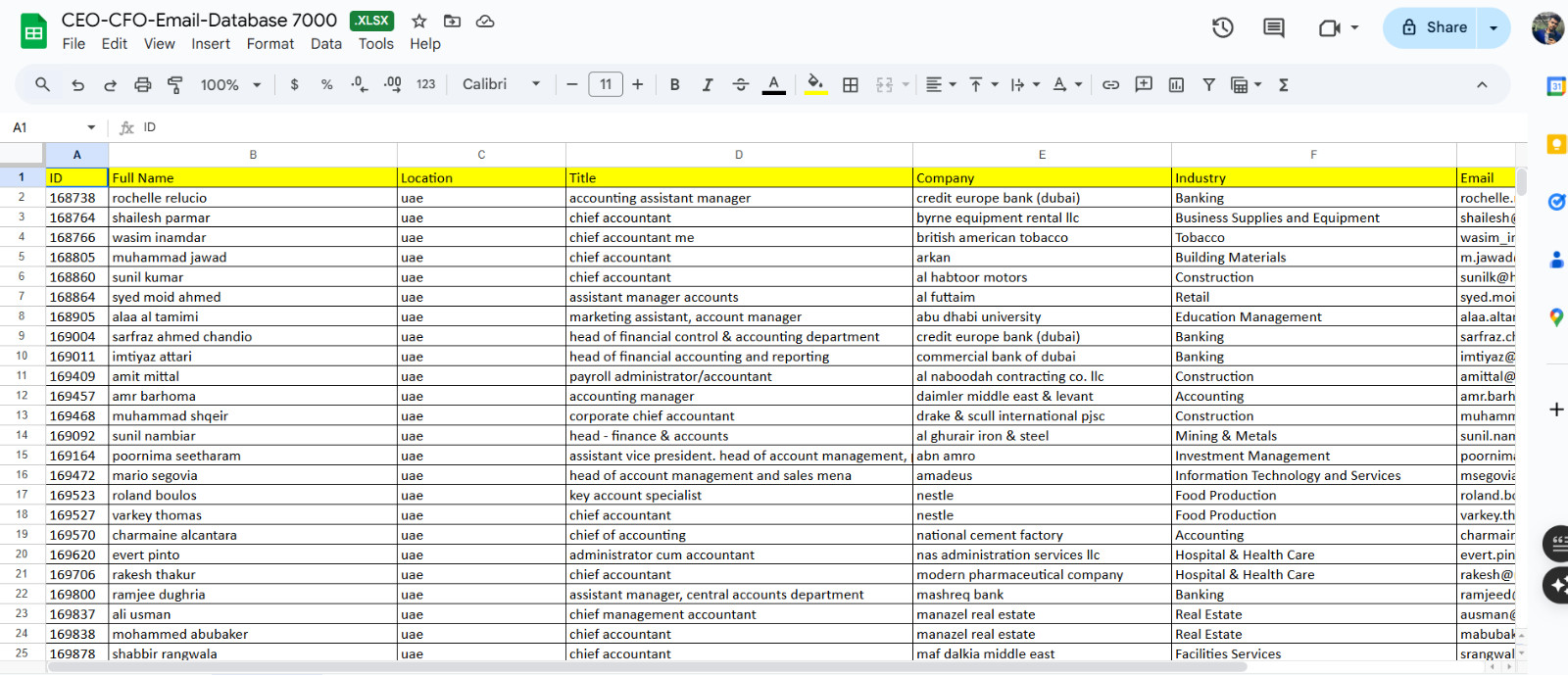 Dubai Business Email database, UAE B2B email lists, B2C emails, Companies lists