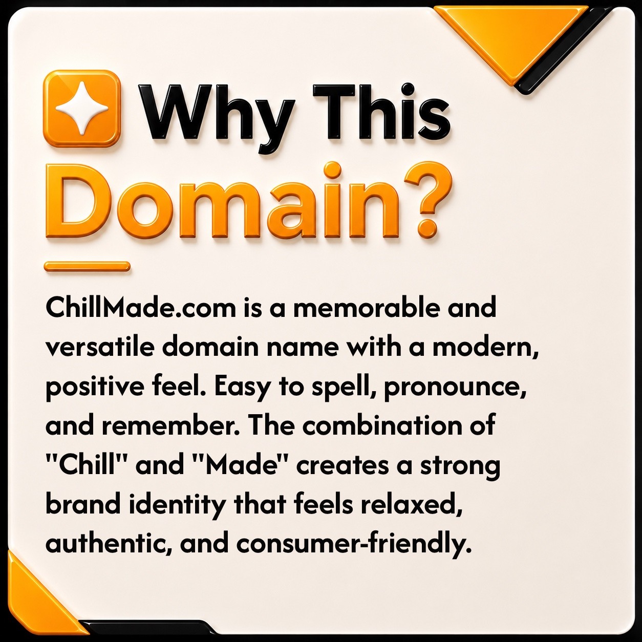 ChillMade.com Wellness, Lifestyle, Handmade, Relax, Business .COM Domain Name.